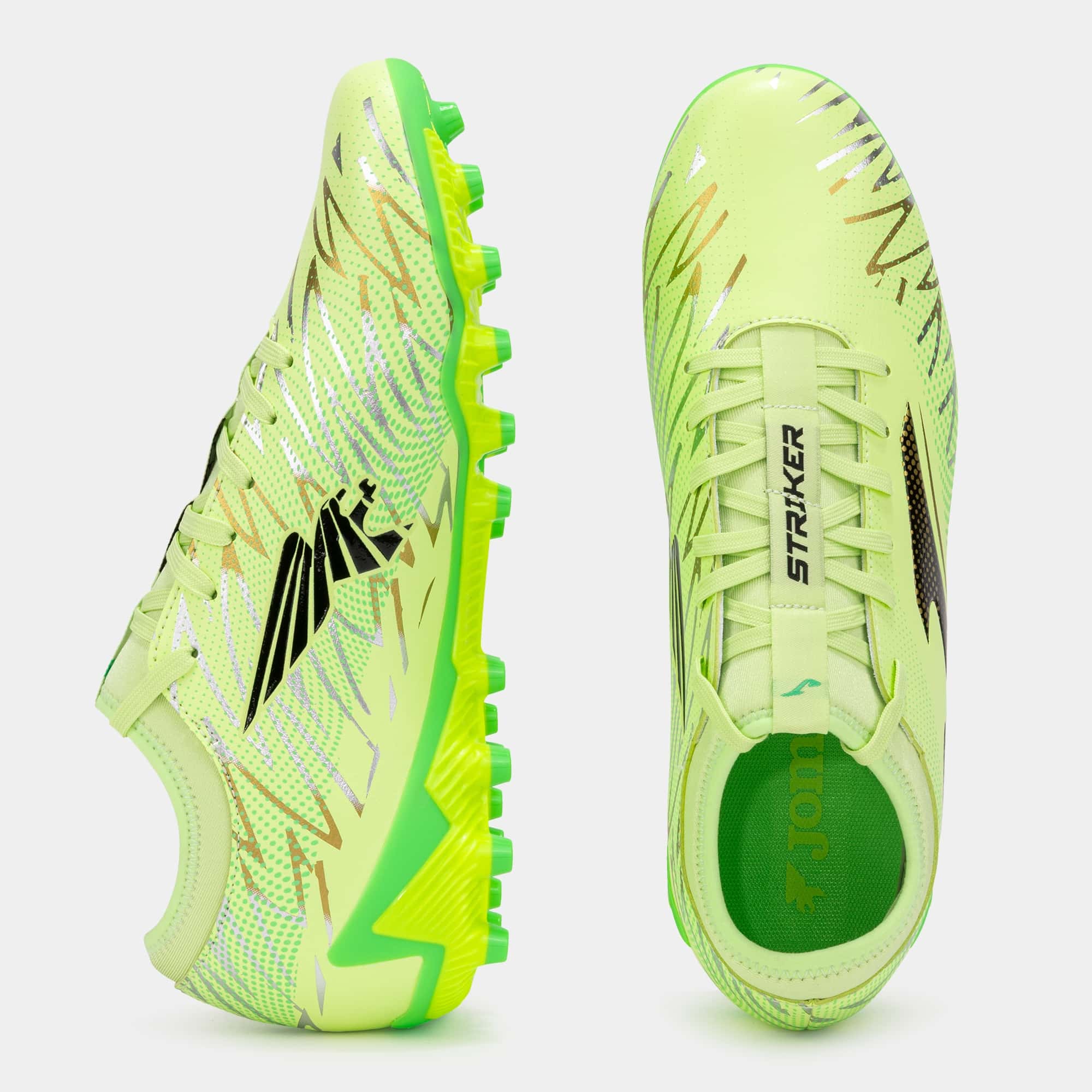 Football boots Striker 26 artificial grass fluorescent green