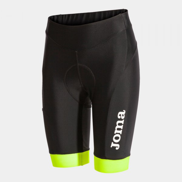 Cycling shorts woman Crono black fluorescent yellow