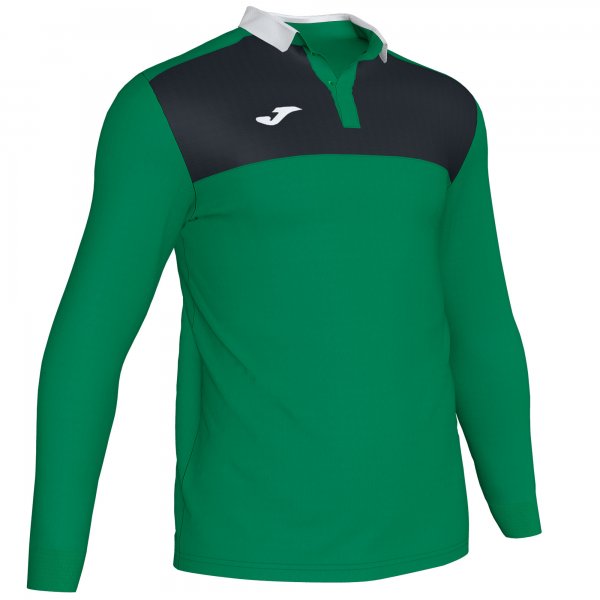 Polo shirt long-sleeve man Winner II green black