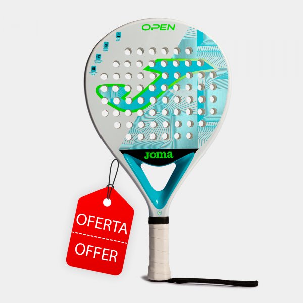 Padel racket Open white fluorescent turquoise