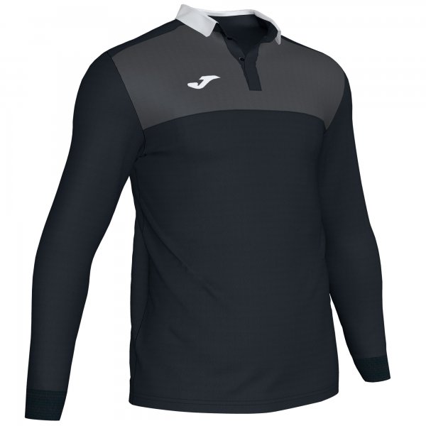 Polo shirt long-sleeve man Winner II black dark gray