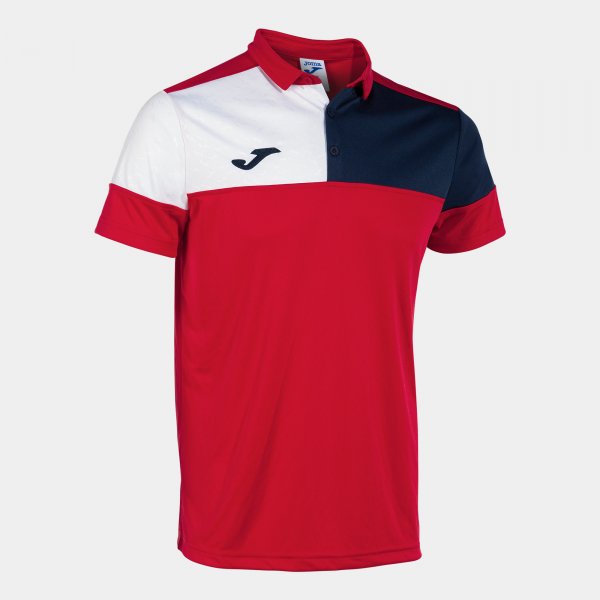 Polo shirt short-sleeve man Crew V red navy blue white