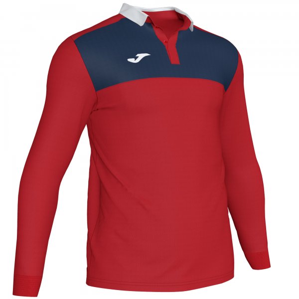 Polo shirt long-sleeve man Winner II red navy blue