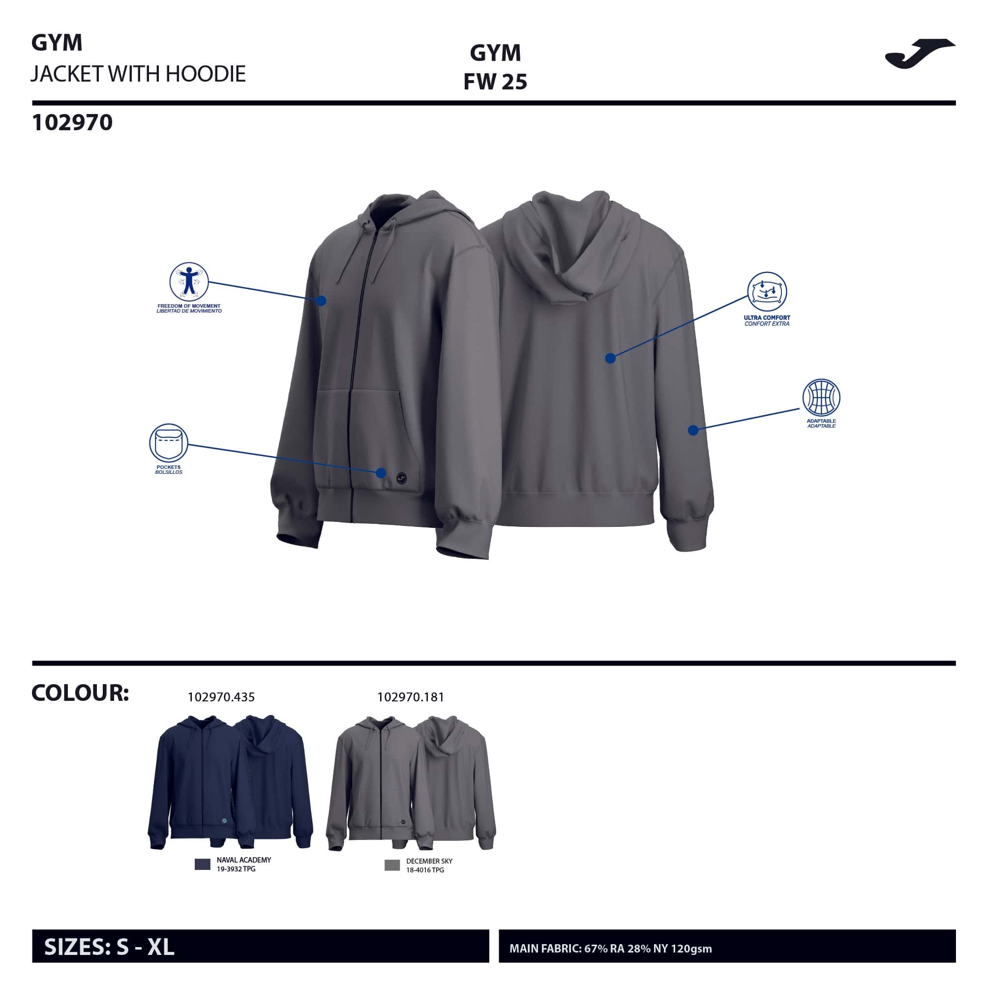 Hooded jacket man Indoor Gym