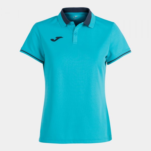 Polo shirt short-sleeve woman Championship VI fluorescent turquoise navy blue