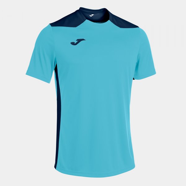 Shirt short sleeve man Championship VI fluorescent turquoise navy blue