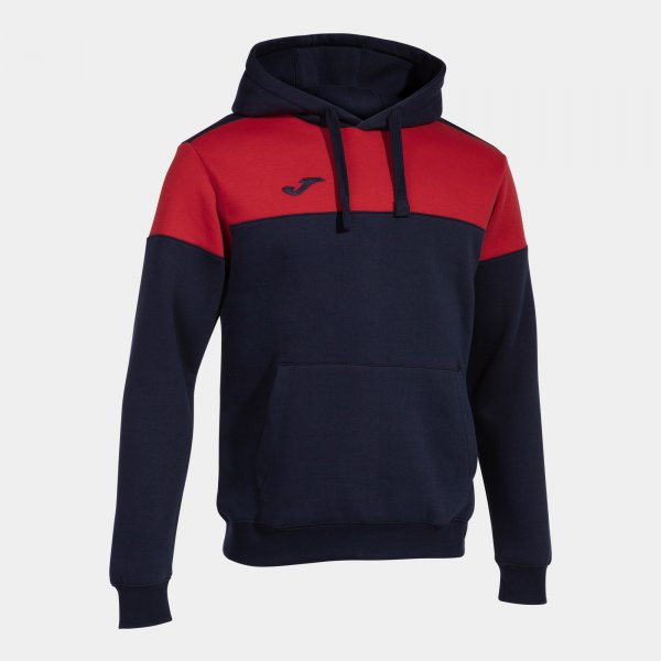 Hooded sweater man Crew V navy blue red