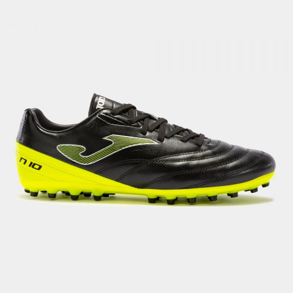 Football boots Numero-10 23 artificial grass black fluorescent yellow
