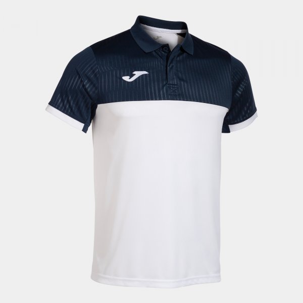 Polo shirt short-sleeve man Montreal white navy blue