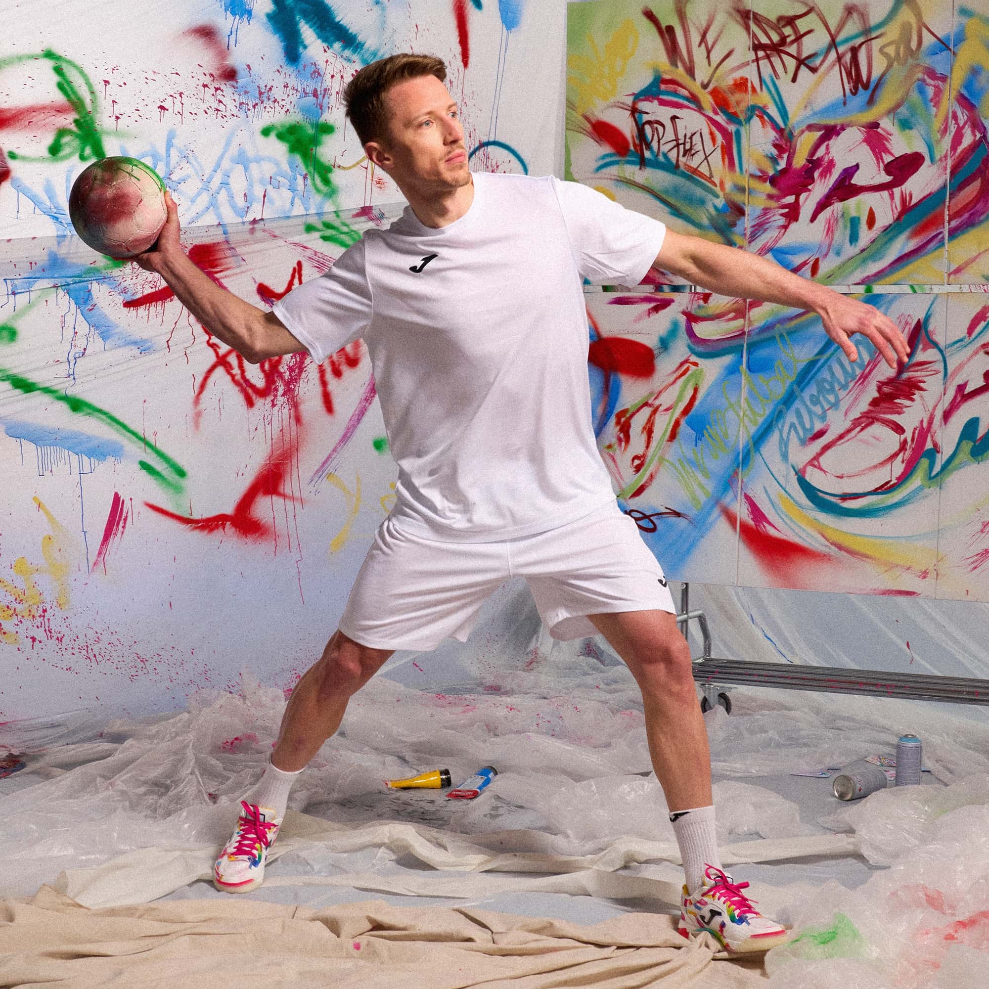 Futsal shoes Top Flex Plus 26 Graffiti indoor white