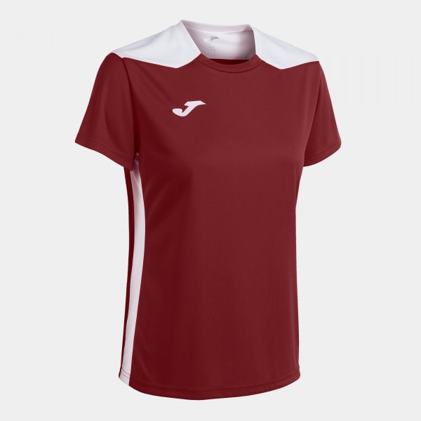 Shirt short sleeve woman Championship VI burgundy white